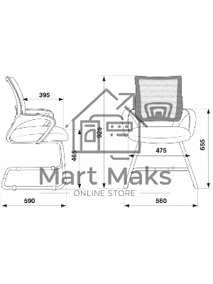 Кресло компьютерное Бюрократ CH-695N-AV/DG/TW-11 серый TW-04, сиденье черный TW-11, на полозьях