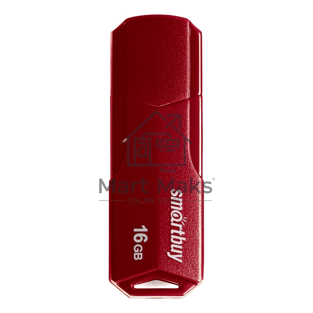Флешка USB SmartBuy CLUE Burgundy (SB16GbCLU-BG), 16Gb, USB 2.0, R/W 20/10, красный