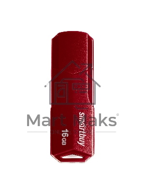 Флешка USB SmartBuy CLUE Burgundy (SB16GbCLU-BG), 16Gb, USB 2.0, R/W 20/10, красный