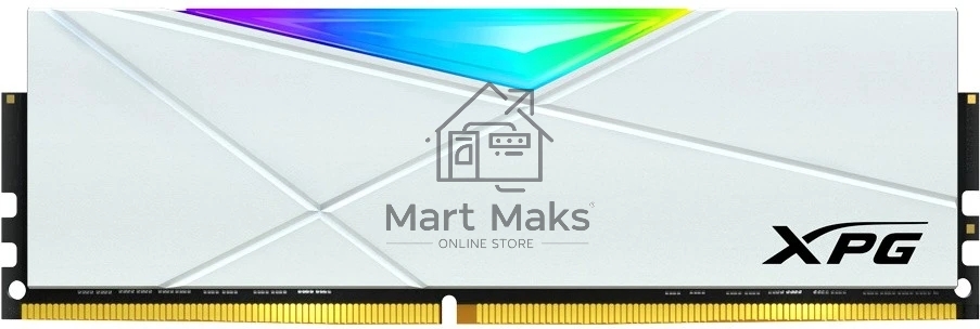 Оперативная память XPG Spectrix D50 RGB, DDR4, 32GB (1x32GB), 3600MHz, CL18, DIMM, с радиатором, белый, RGB
