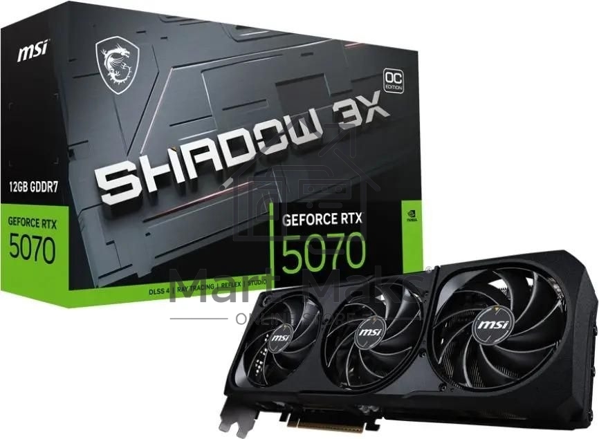 Видеокарта MSI PCI-E RTX 5070 12G SHADOW 3X OC NVIDIA GeForce RTX 5070 12Gb 192bit GDDR7 2542/28000 HDMIx1 DPx3 HDCP Ret
