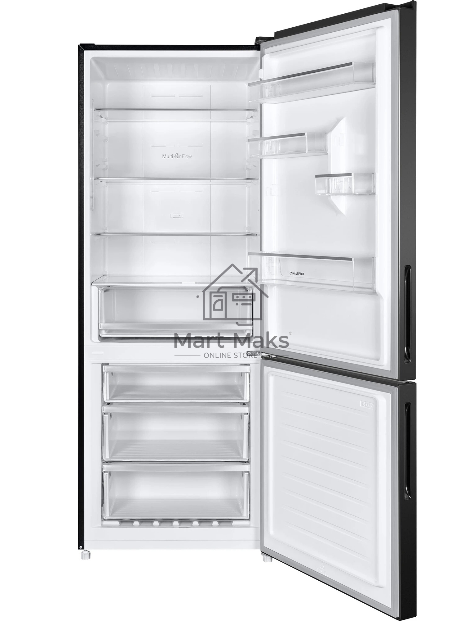 Холодильник Maunfeld MFF1857NFSB черный мат. инвертер двухкамерный 336/117л морозилка снизу