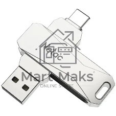 Флешка USB Netac U782C (NT03U782C-512G-32PN/replaced NT03U782C-512G-30PN), 512Gb, USB 3.2/TypeC, R/W 400/150, серебристый