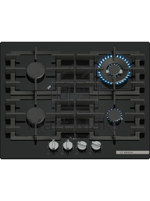 Газовая варочная панель Bosch PPH6A6I40O 5.8x59x52 см, WOK, закаленное стекло, независимая, черная
