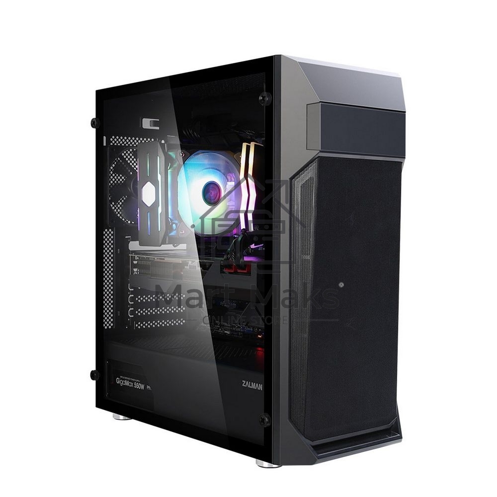 Компьютерный корпус ZALMAN Z1 PLUS, ATX, BLACK, WINDOW, 1x5.25