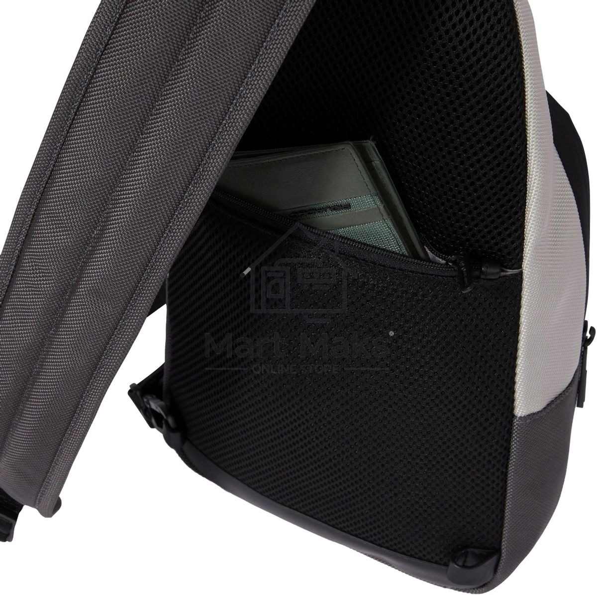 Рюкзак слинг мужской Piquadro Brief2 Special CA4536BR2S/GRN, нейлон/натур.кожа, серый/черный