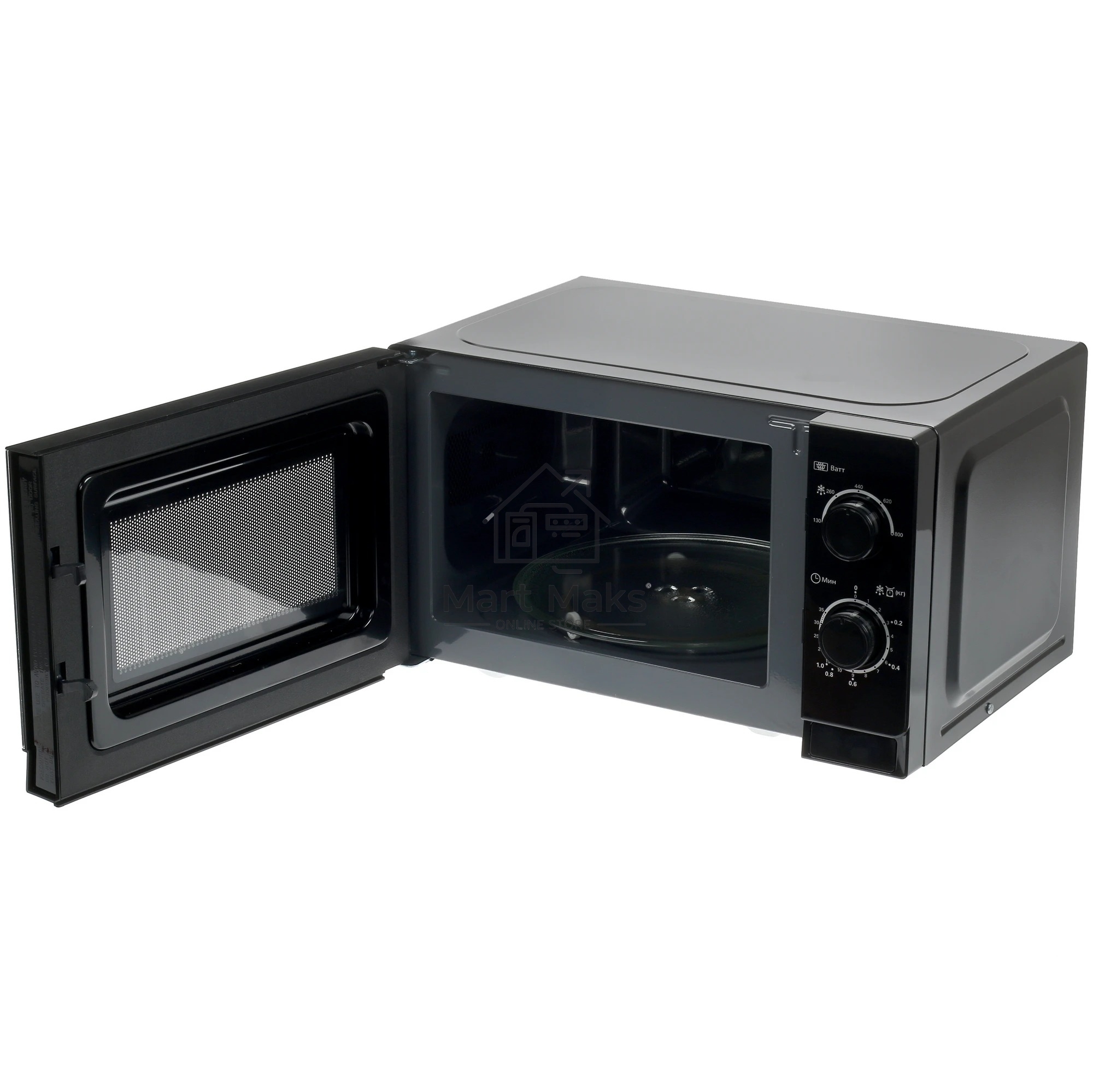 Микроволновая печь Sharp R-2000RK черный, 20 л, 800 Вт, переключатели - поворотный механизм