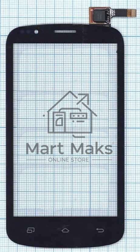 Сенсорное стекло (тачскрин) для DNS S4504, черное