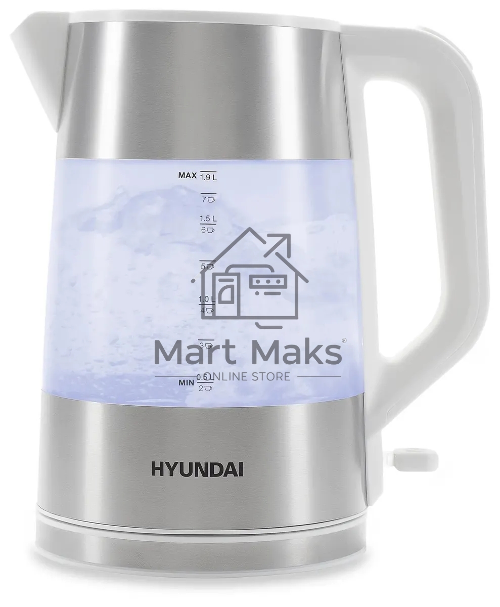 Чайник электрический Hyundai HYK-P4025 1.9л. 2200Вт белый (корпус: пластик)