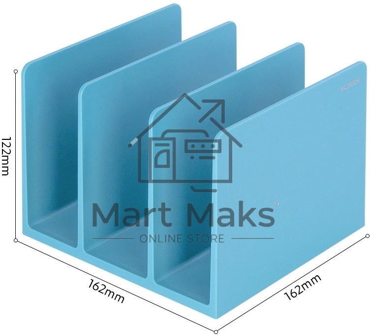 Подставка-ограничитель для книг Deli NS006BLUE Nusign 162x162x122мм синий