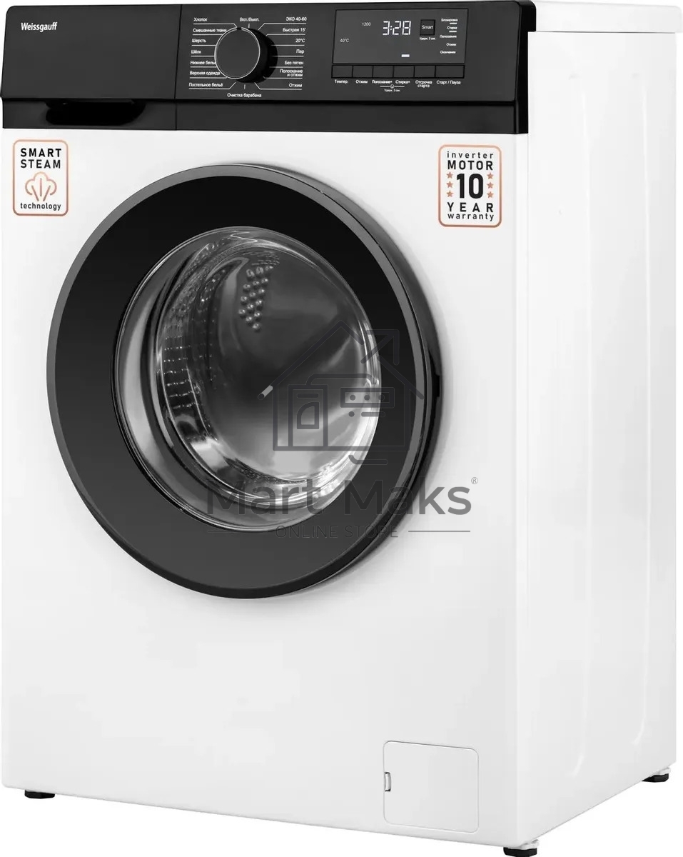 Стиральная машина Weissgauff WM 45127 DC Inverter Steam белый, загрузка фронтальная 7 кг, 1200 об/мин., класс: А+++