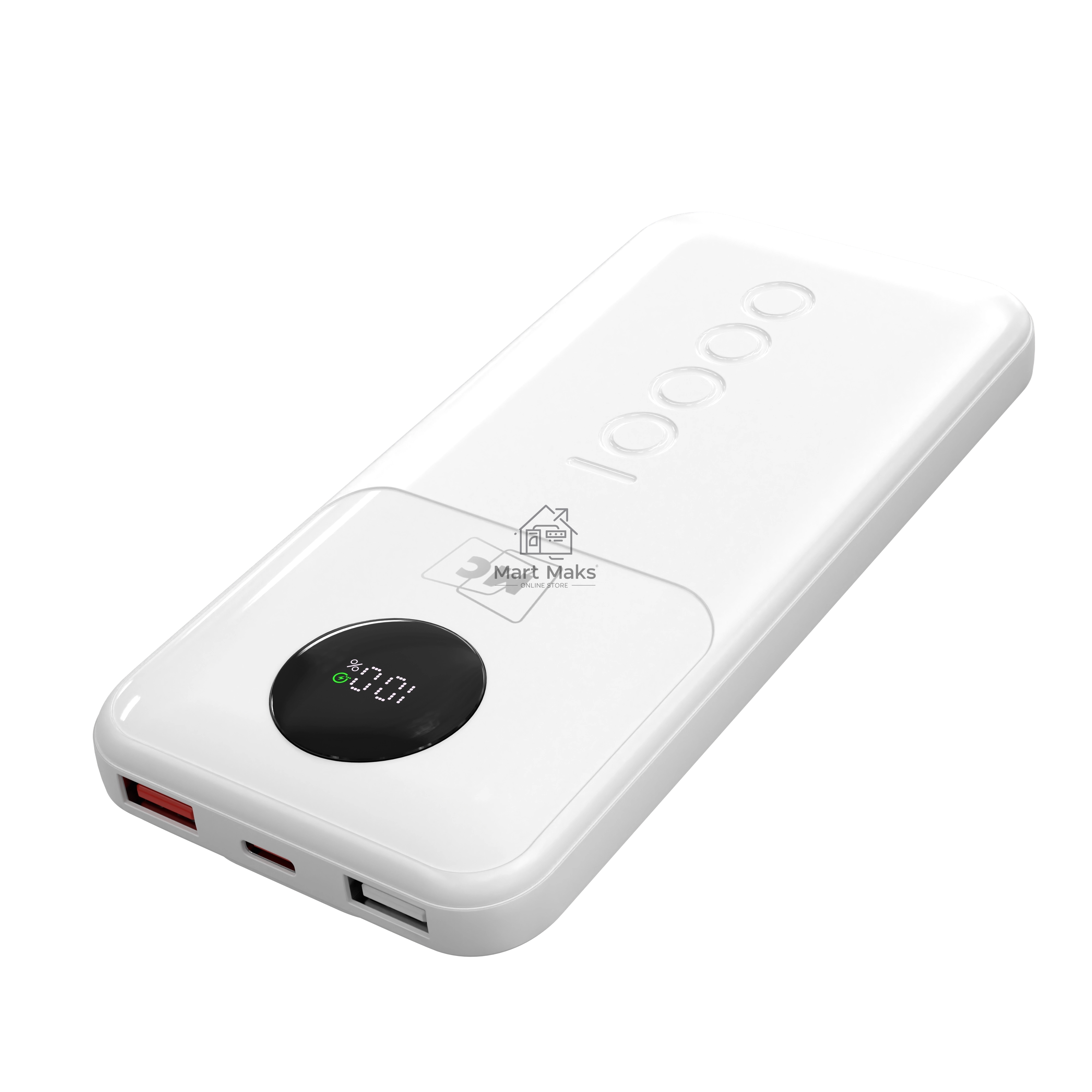Внешний аккумулятор MORE CHOICE (4620202552808) PB35-10 10000mAh 2USB+1Type-C 3.0A 22.5W+PD20W+QC3.0, белый