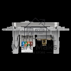 Розетка 2-местная RJ45/TV категория 5Е UTP РКТВ5е-2-0-ФлА алюминий FLITE