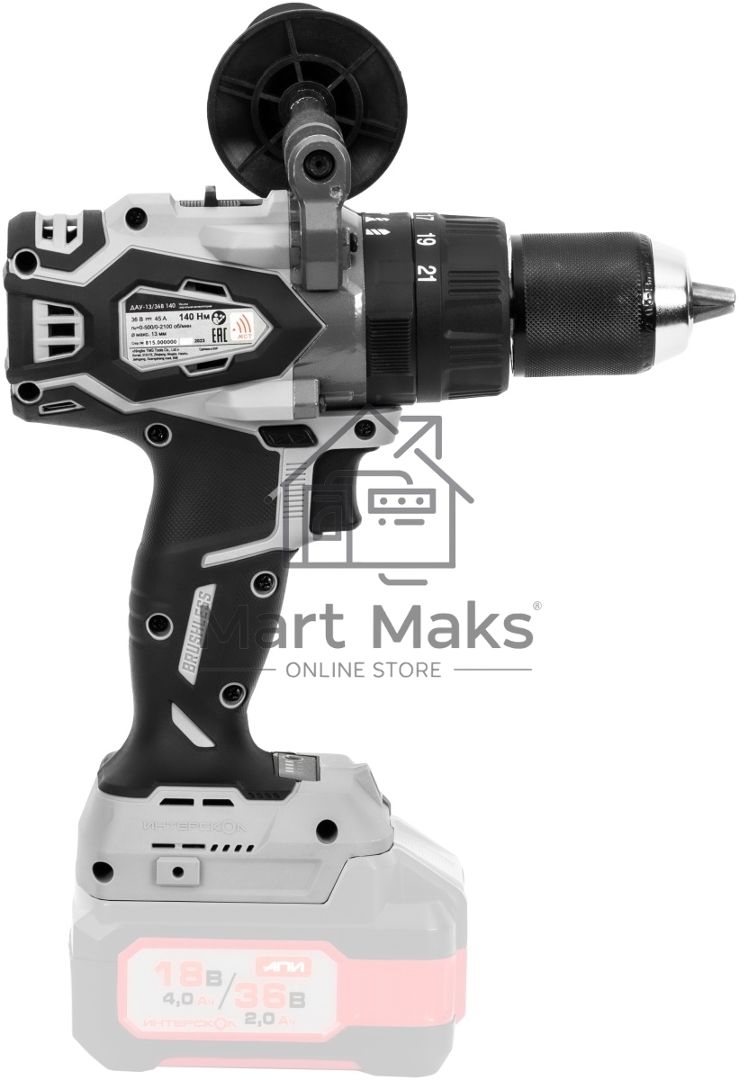 Дрель-шуруповерт аккумуляторная INTERSKOL DAU-13/36V 140