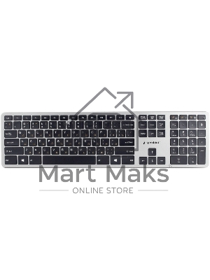 Клавиатура беспроводная Gembird KBW-3, USB, серебристый/черный