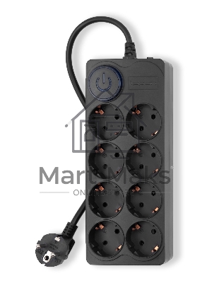 Сетевой фильтр Ippon BK-8-EU-3-10-B 3м (8 розеток) черный (коробка)