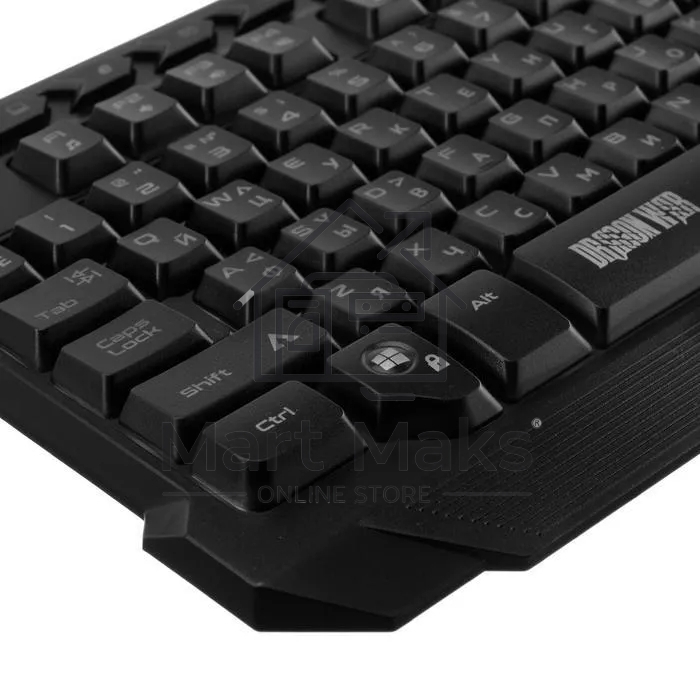 Игровой набор Qumo Mystic K58/M76, кл-ра проводная 104 + 10 клавиш мультимедиа, встроенные подсветки общая + кнопок 3 цвета, мышь проводная, оптическая, 1200/1600/2400/3200 dpi с подсветкой, коврик