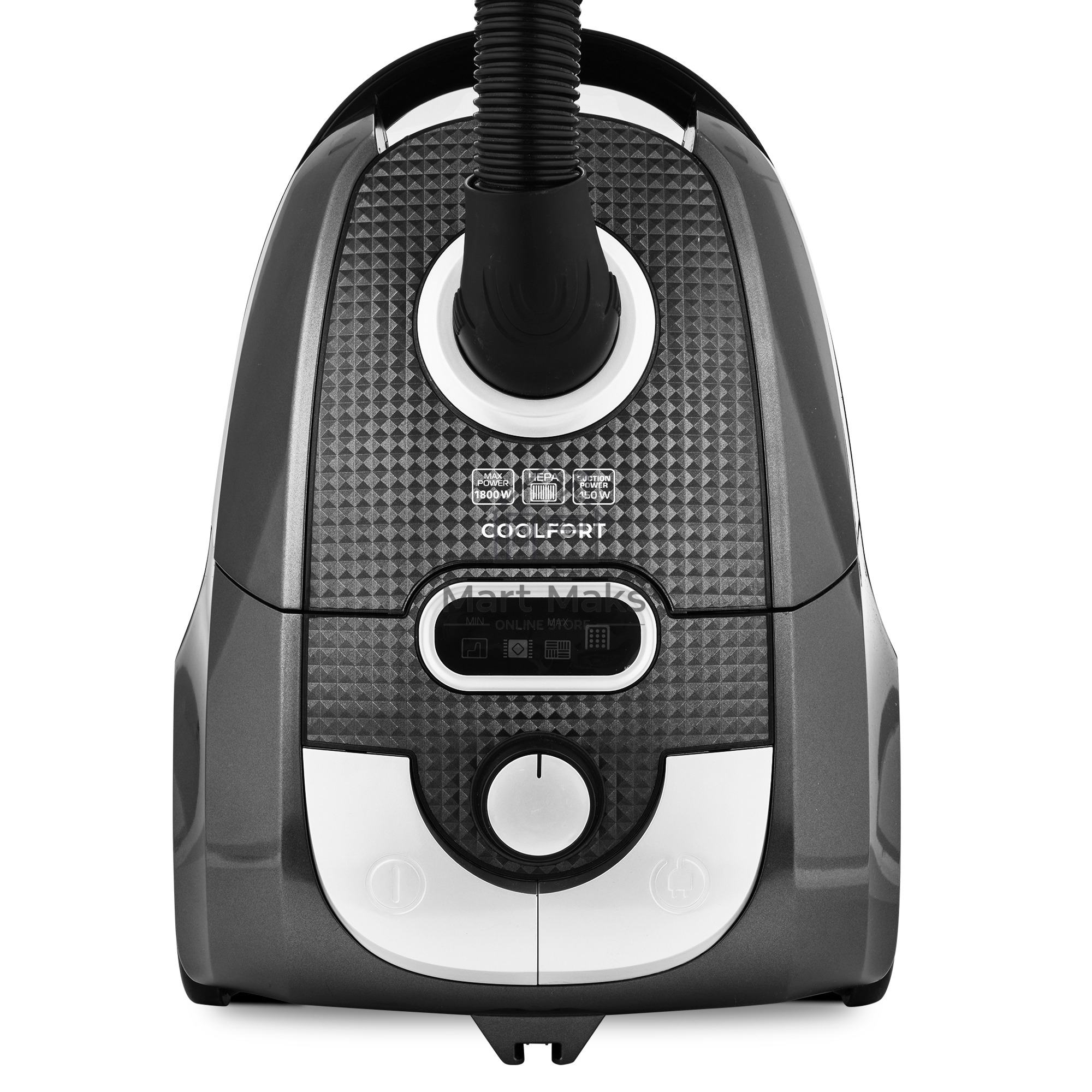 Пылесос Coolfort CF-3041 (MC) черный/серый, мощность всасывания 450 Вт, уборка сухая, пылесборник мешок 3 л.