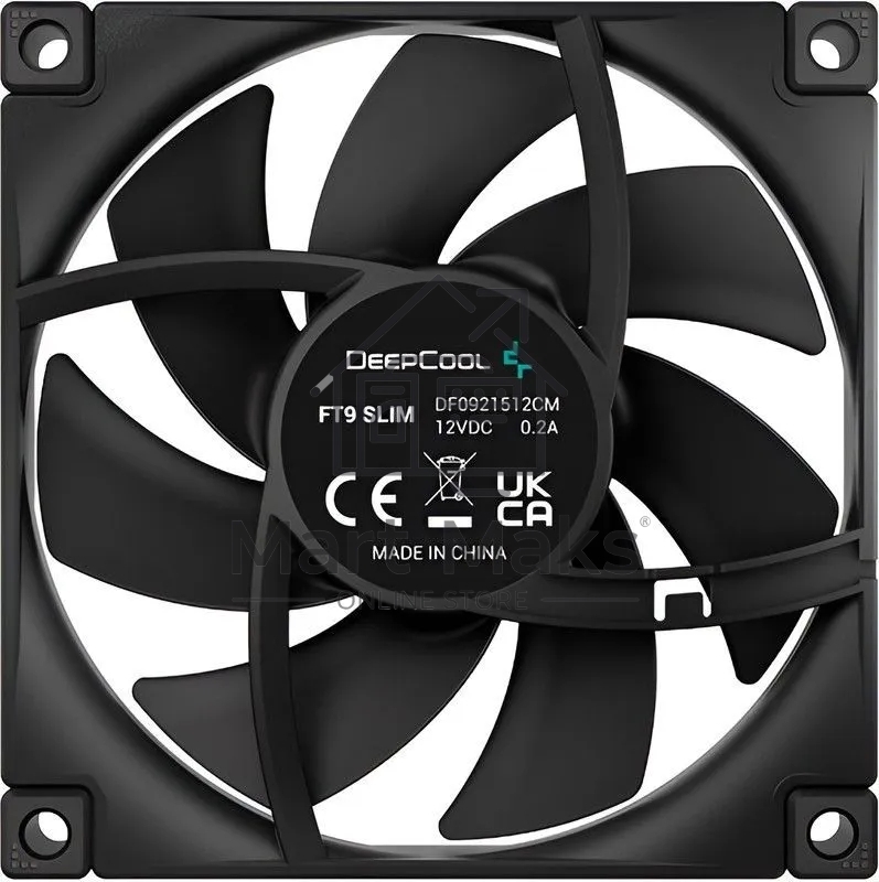 Вентилятор для корпуса DEEPCOOL FT9 SLIM черный, 92 мм, 2950 об/мин, 23.2 дБ, 4 pin