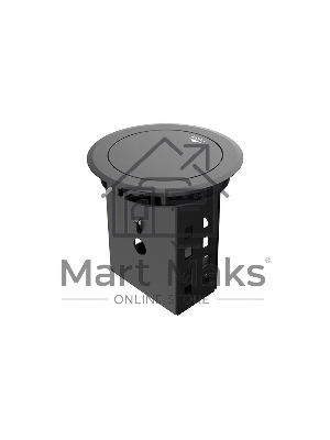 Лючок врезной в стол Wize Pro WRTS-RRTQ-B откидная алюм. крышка, розетка 220В -1 шт, 3 отверстия keystone для модулей WRTS-RR, черный