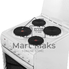 Плита электрическая De Luxe 506004.00Э (кр) белый, конфорок 4 шт, духовка 60 л, 50 см x 85 см x 60 см