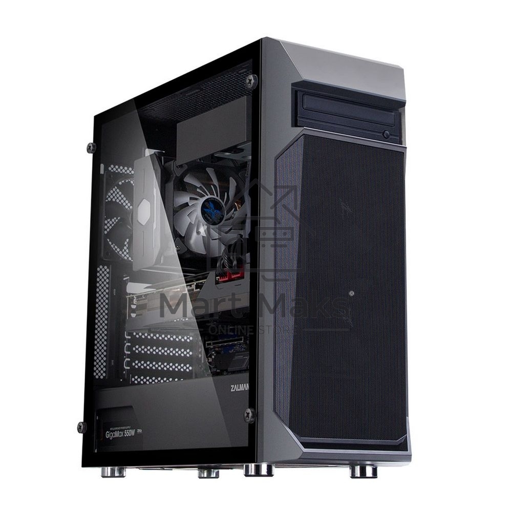 Компьютерный корпус ZALMAN Z1 PLUS, ATX, BLACK, WINDOW, 1x5.25