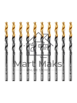 Сверло по металлу Denzel 4,2 мм, HSS-Tin, Golden Tip, 10 шт.