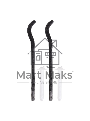 Комплект плоских кронштейнов Royal Thermo с дюбелями 7,2х170мм, черные