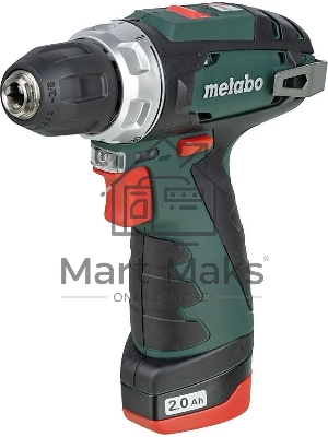 Дрель-шуруповерт аккумуляторная Metabo PowerMaxx BS 600984000, Аккумуляторный, 10,8В, 2 АКБ