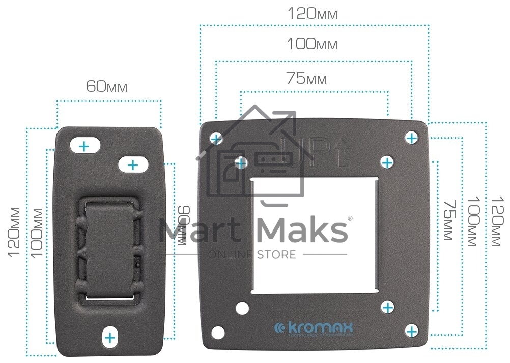 Кронштейн Kromax OPTIMA-102 черный, 10