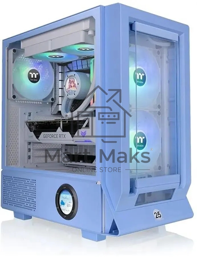 Компьютерный корпус Thermaltake Ceres 350 MX голубой без БП E-ATX 2x140mm 2xUSB3.0 audio bott PSU