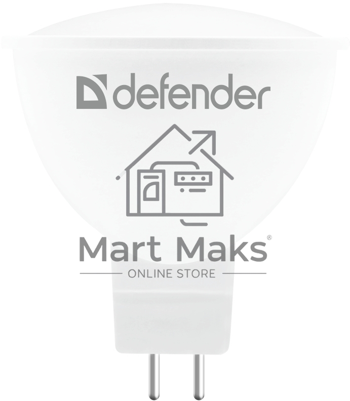 Лампочка светодиодная Defender MR16-8W-830-GU5.3 софит, 3000 К, теплый белый, 1 шт.