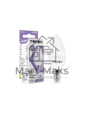 Лампа светодиодная TOKOV LIGHT 9 Вт С37 4000К Е14 176-264В