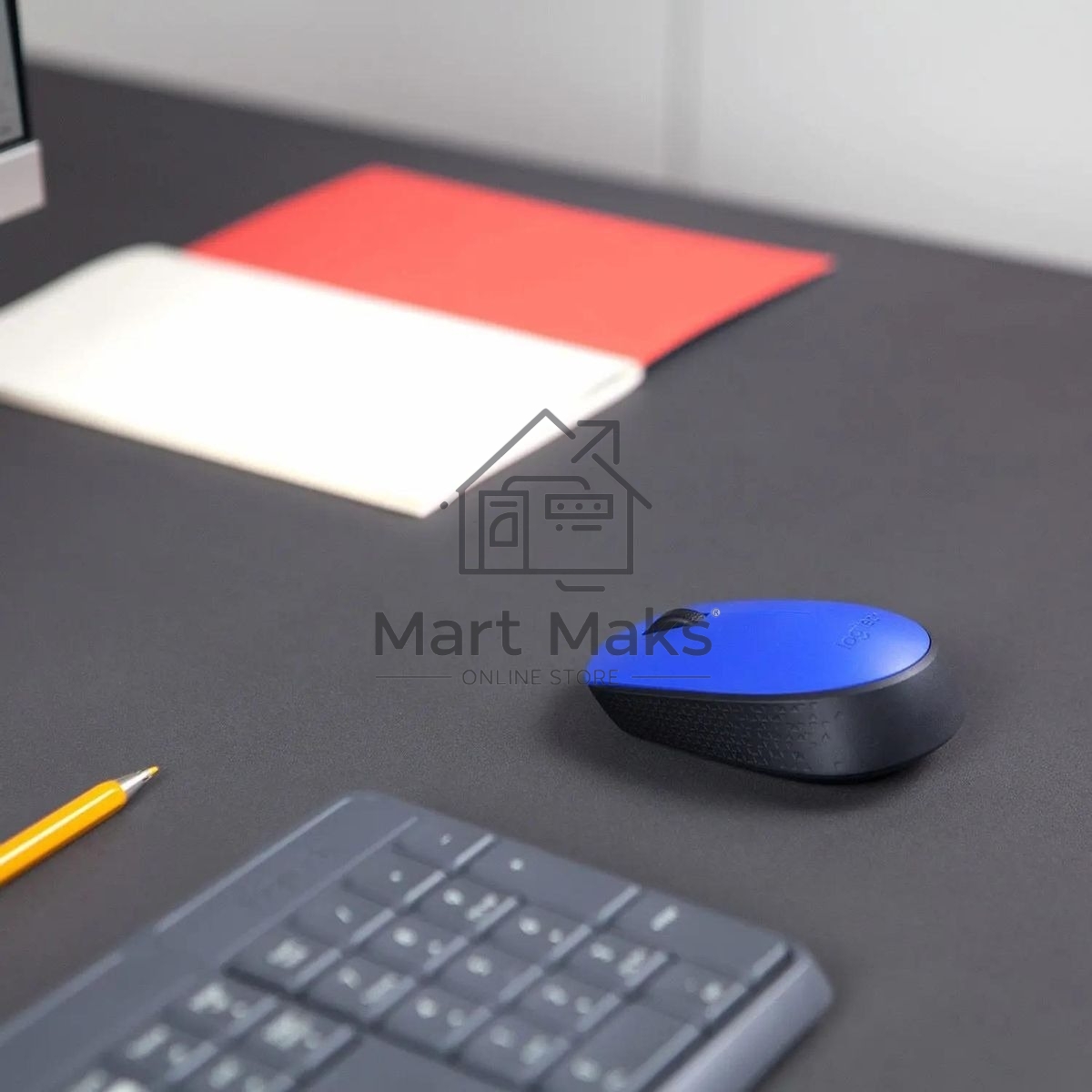 Мышь беспроводная Logitech M171 синий, 1000 dpi, радиоканал, USB, кнопки - 3