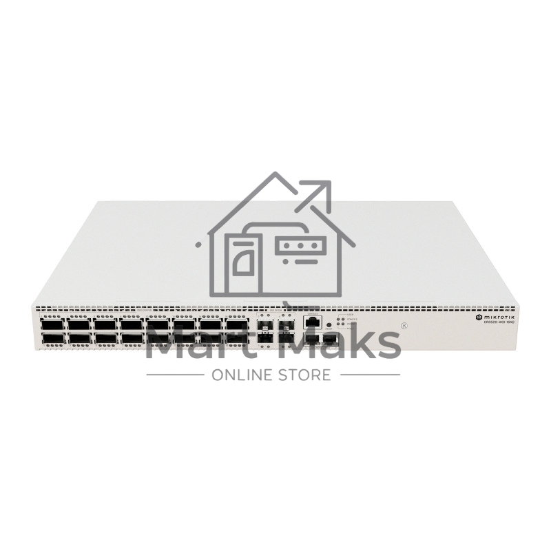 Коммутатор MikroTik CRS520-4XS-16XQ-RM, 2×10 Гбит/с RJ-45 + 4×25 Гбит/с SFP28 + 16×100 Гбит/с QSFP28, управляемый