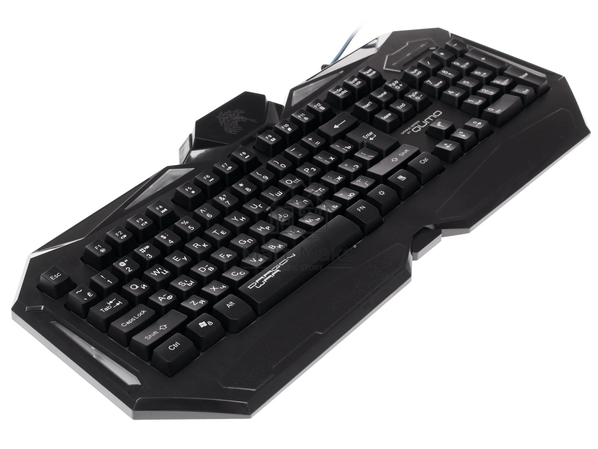 Комплект клавиатура+мышь Qumo Spirit of Wisdom проводной, USB, 2400 DPI, чёрный