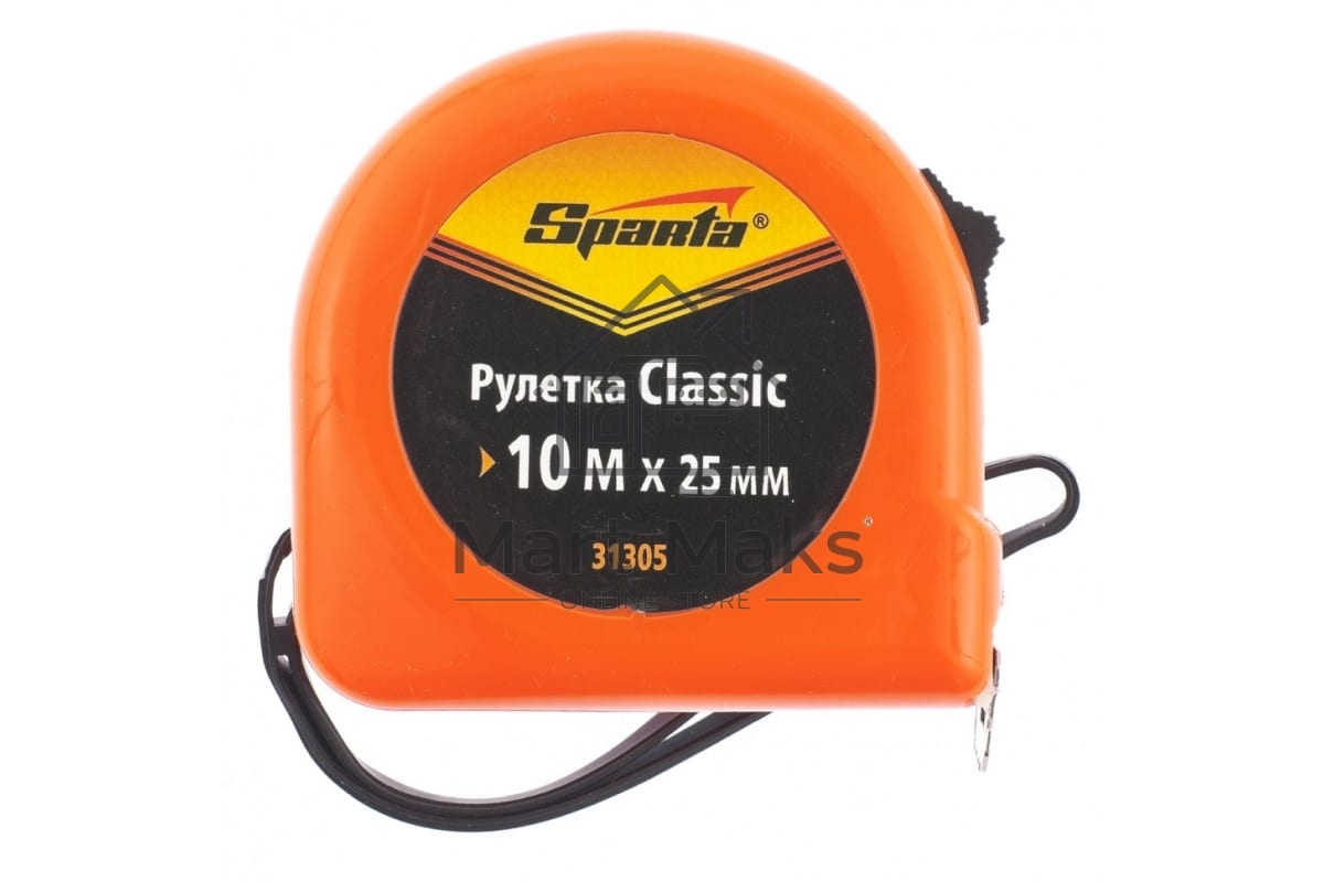 Рулетка SPARTA 31314 elastica 10 мх25мм обрезиненный корпус