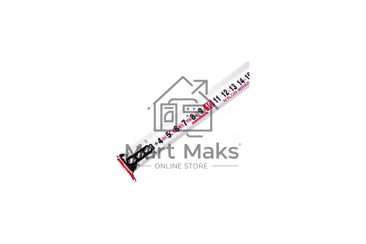 Рулетка Magnetisch, 8м х 25мм, обрезин. корпус,автоматич. фиксация, нейлон. покр.,магн.зацеп Gross