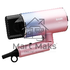 Фен BBK BHD3000 розовый/голубой, 2000 Вт, ионизация, компактный