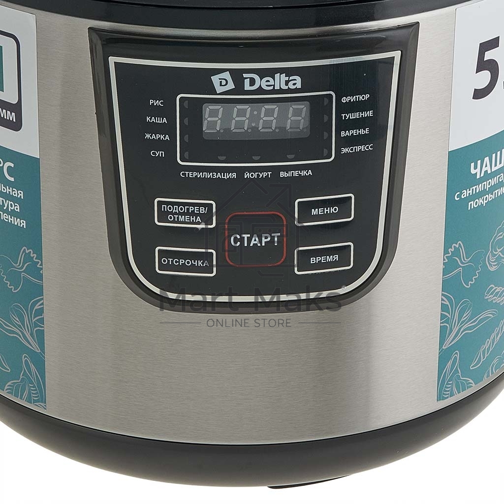 Мультиварка DELTA DL-6527 черная: 900 Вт,5л, 11 ПРОГРАММ (4)
