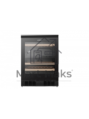 Встраиваемы е винный шкаф Gorenje WCU68F6BG4WF, объем 138 л, вместительность 46 бутылок, 4 полки, цифровой дисплей, Wi-Fi, LED освещение, защита от УФ-излучения, энергоэффективность А+, черный