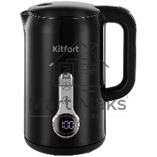 Чайник электрический Kitfort КТ-6701 1.7л. 2200Вт черный корпус: нерж.сталь/пластик