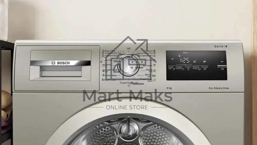 Сушильная машина Bosch WTN86202ME серый, 8 кг, сушка - конденсационная, программ - 13, 59.8 x 84.2 x 61.3 см