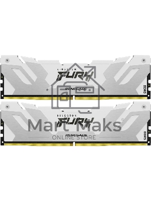 Оперативная память Kingston Fury Renegade, DDR5, 32Gb (2x16Gb), 6400MHz, CL32, DIMM, радиатор, белый