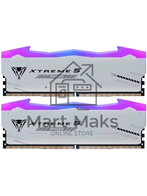 Оперативная память Patriot Viper Xtreme 5, DDR5, 48Gb (2x24GB), 6400MHz, CL32, DIMM, с радиаторами, RGB, серебристый