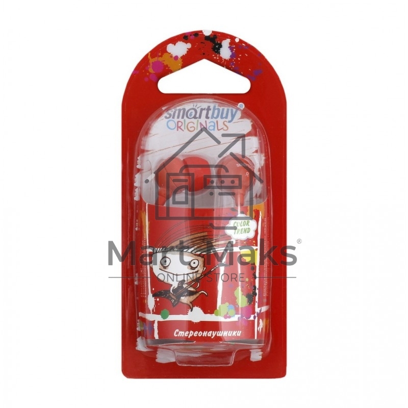Внутриканальные наушники SmartBuy® COLOR TREND, красные (арт. SBE-3300)/320