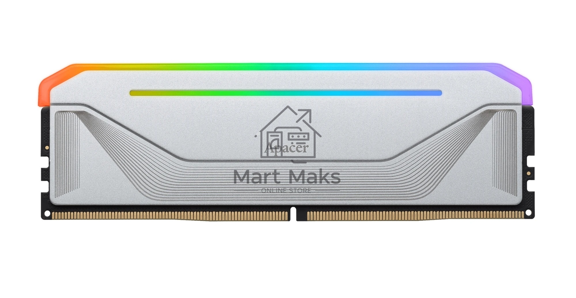Оперативная память Apacer Nox, DDR5, 16GB (1x16 GB), 6400 MHz, CL32, DIMM, радиатор, RGB, белый