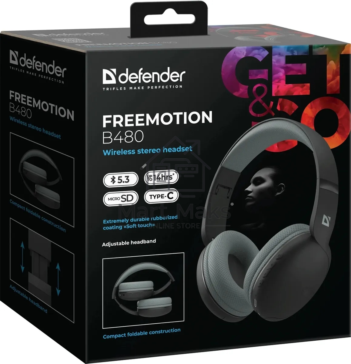 Беспроводная гарнитура DEFENDER (63480) FreeMotion B480 черный