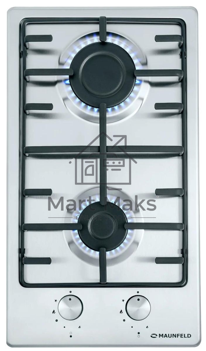 Газовая варочная панель Maunfeld EGHS.32.3ES, 2 конфорки, нержавеющая сталь, серебристый