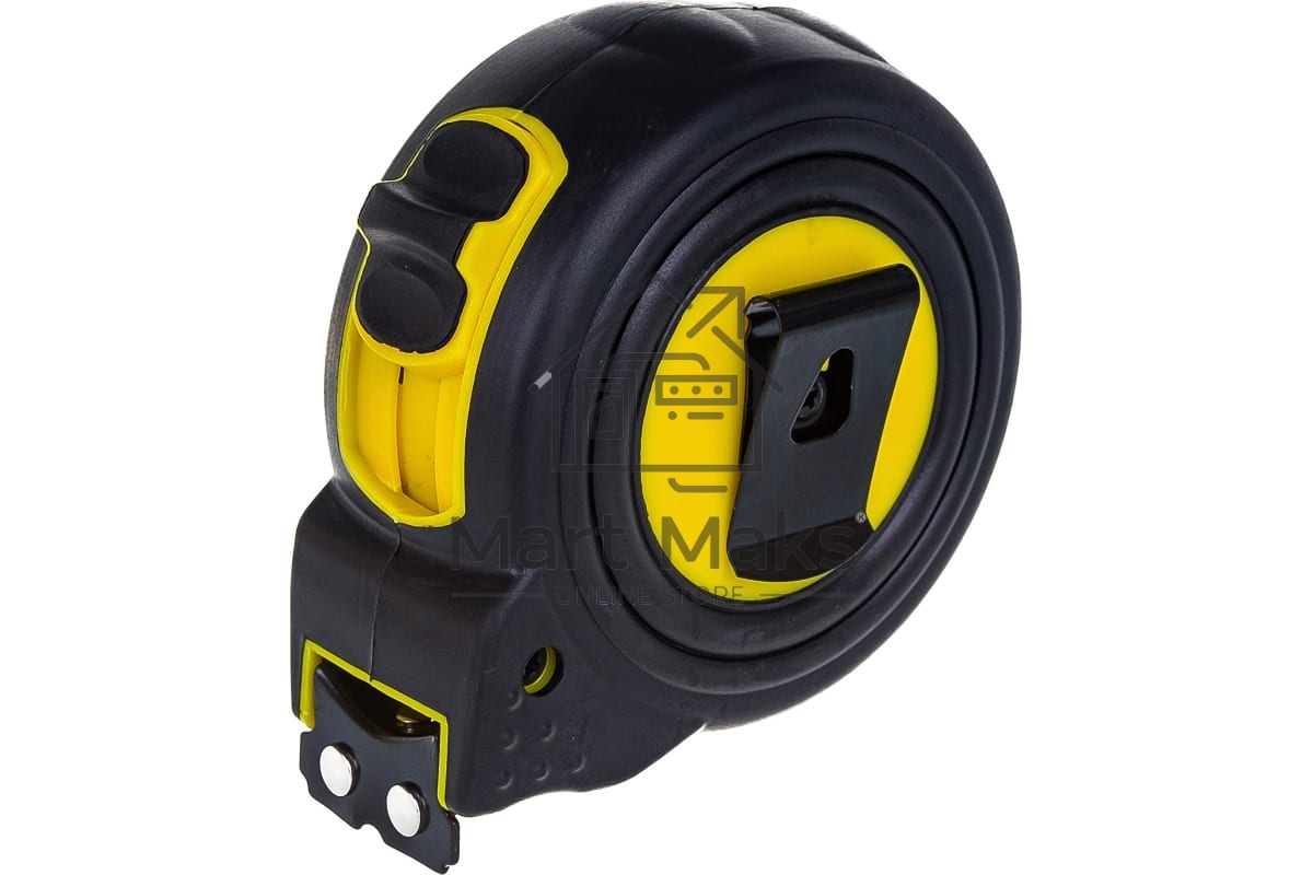 Рулетка STAYER BlackMax 10м / 25мм в ударостойком полностью обрезиненном корпусе и двумя фиксаторами